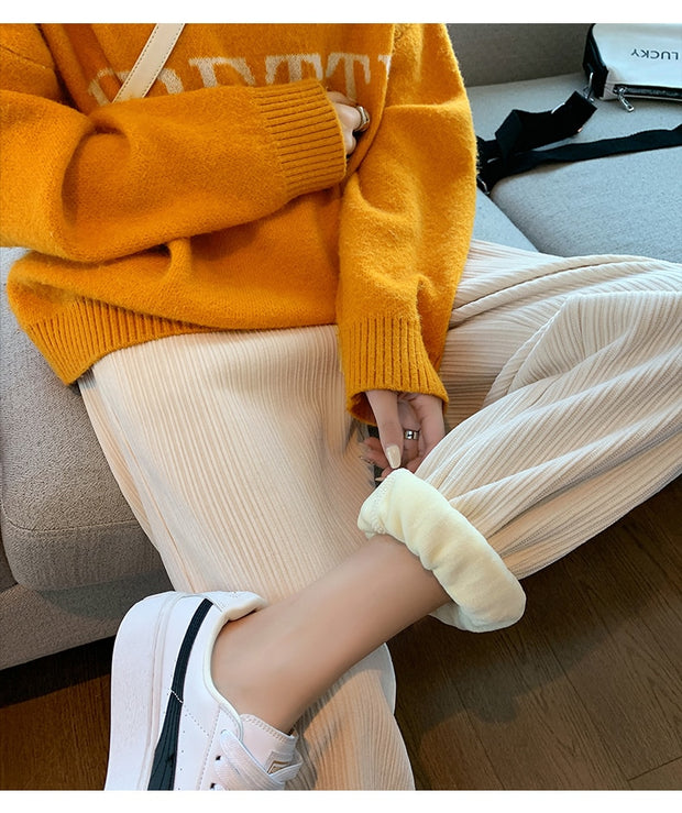 Warm Winter Plush Thick Pants  Style Sweatpants