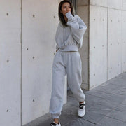 Two Piece Long Sleeve Hooded Sweatshirt Pants Set