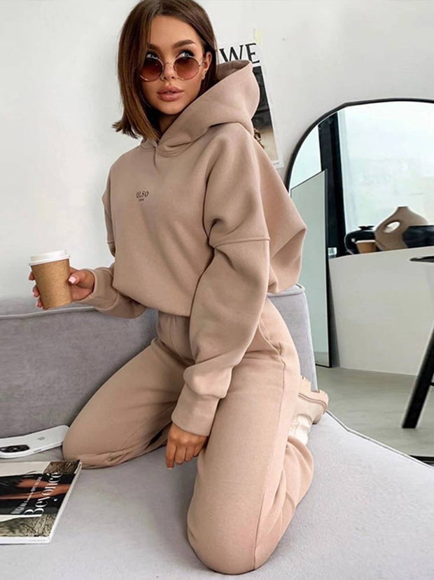 Top Elastic Waist Pant Ladies Fleece Streetwear