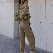 Two Piece Long Sleeve Hooded Sweatshirt Pants Set