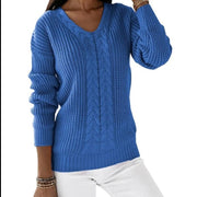 Knitting Twist Sweater Women's Solid Color Long Sleeve