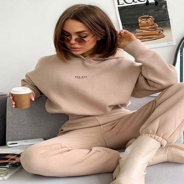 Top Elastic Waist Pant Ladies Fleece Streetwear