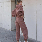 Two Piece Long Sleeve Hooded Sweatshirt Pants Set