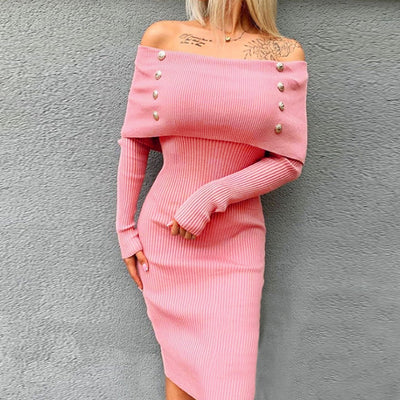 Knitted Bodycon Split Sweater Dress
