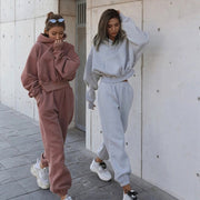 Two Piece Long Sleeve Hooded Sweatshirt Pants Set