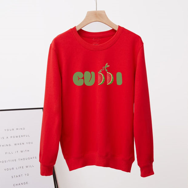 Fruit Cute Letter Print Hoodies Sweatshirt